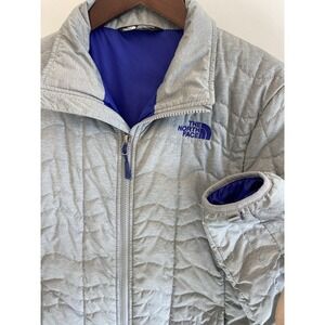 The North Face Gray Ski Jacket with Blue Lining